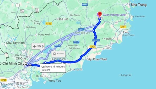 Lộ trình di chuyển từ TPHCM đi Đà Lạt bằng xe 45 chỗ Lộ trình di chuyển từ TPHCM đi Đà Lạt bằng xe 45 chỗ
